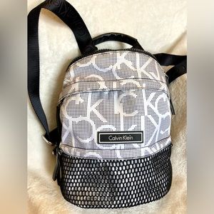 Medium Calvin Klein CK logo black and white Backpack